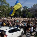 Protestai Ukrainos miestuose prieš Zelenskio nušalinimą nuo gynybos ministro Fiodorovo